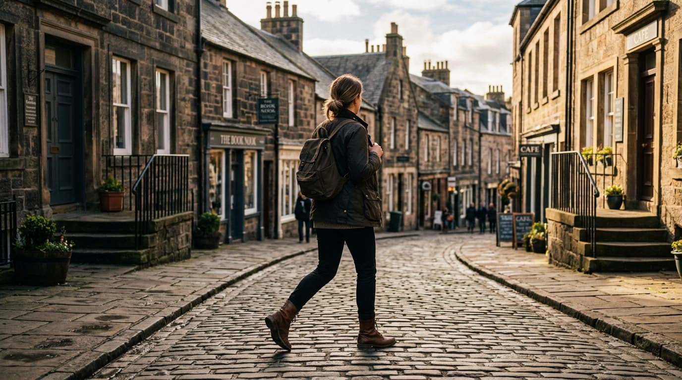 Person standing more upright and calm after building confidence through daily action