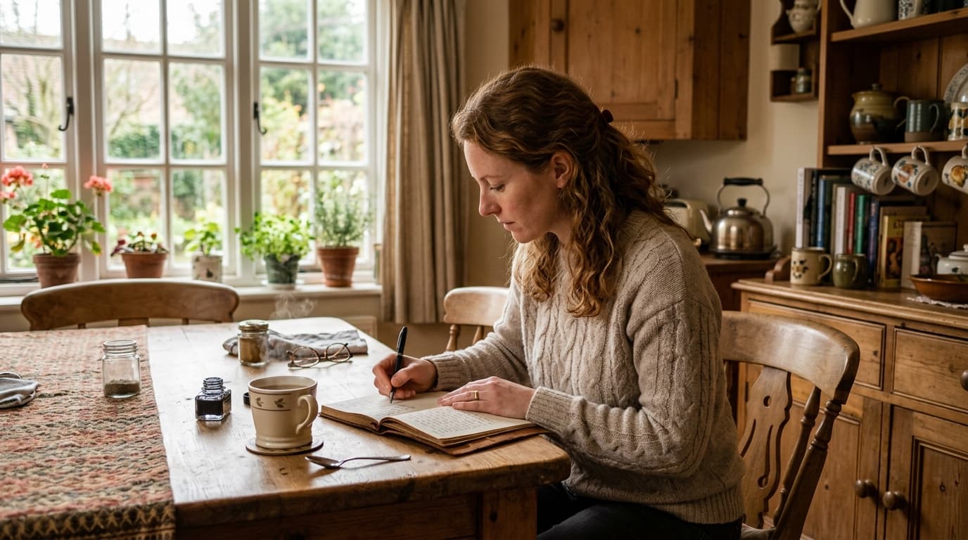 Person writing worries in a notebook to break the cycle of constant worrying